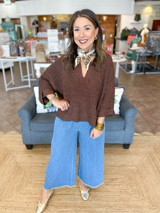 Espresso Knit Top in Brown