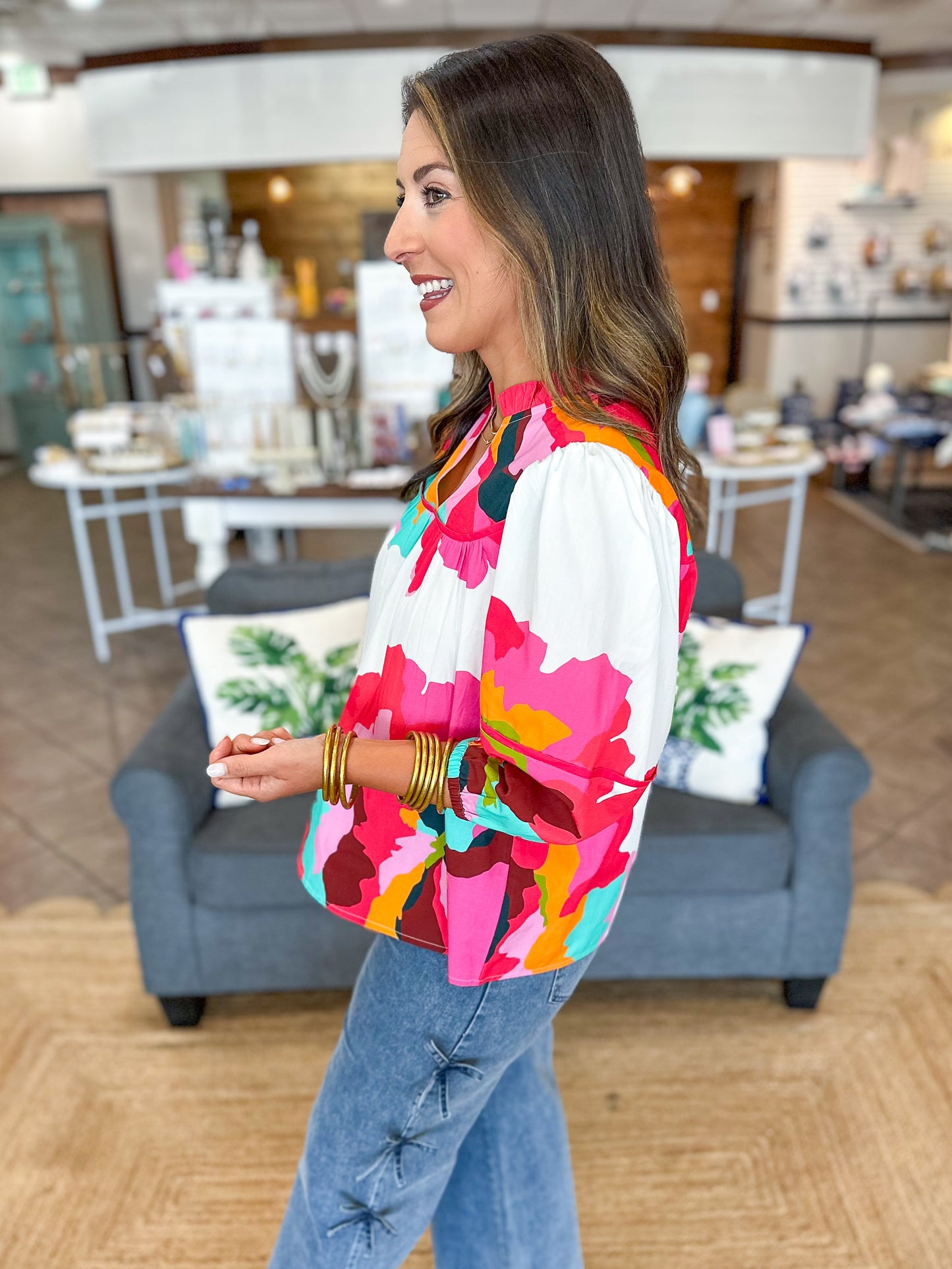 Crosby Rosie Top in Bold Bloom
