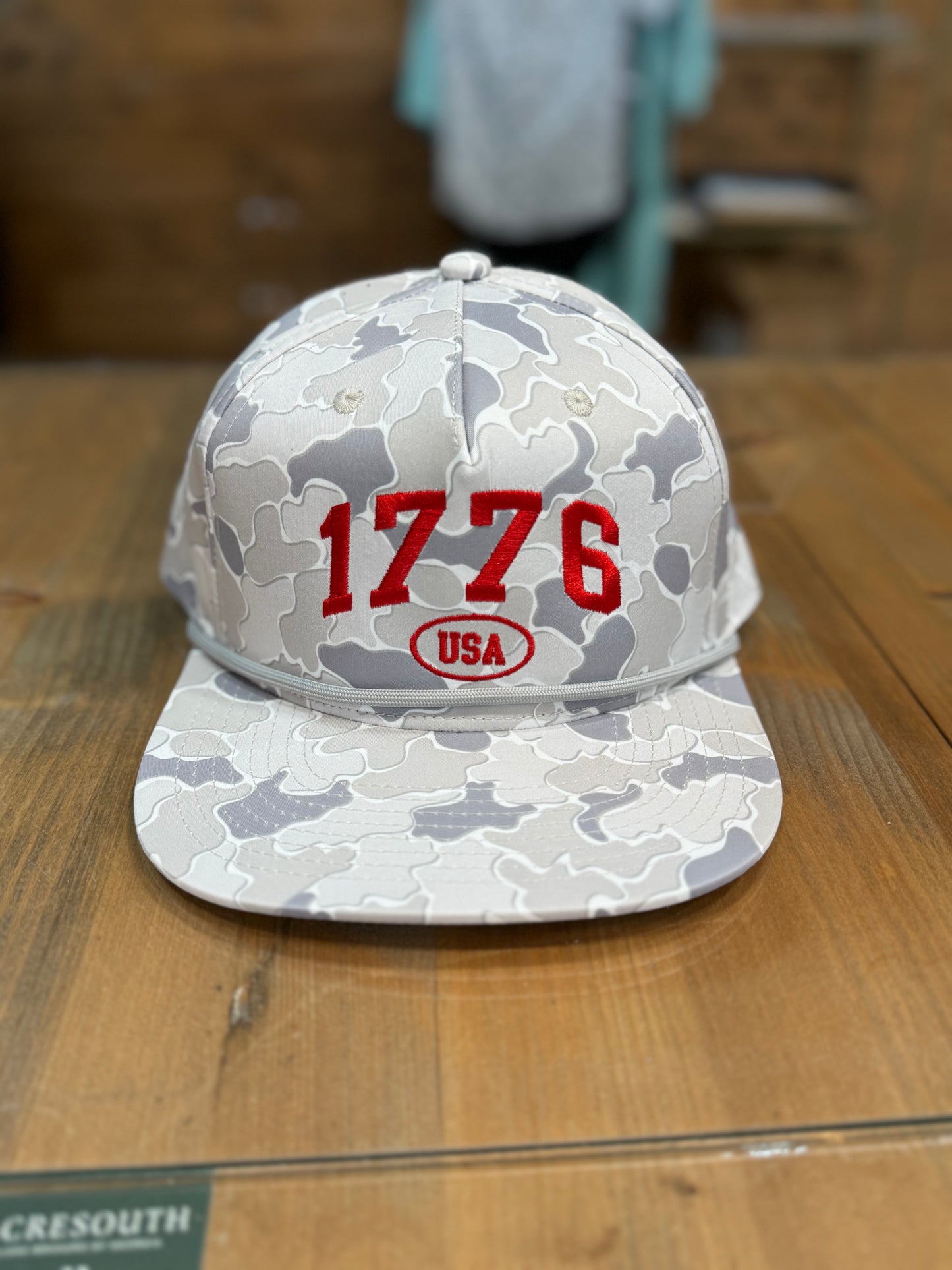 Riverbed Threads | USA Hat in White Camo