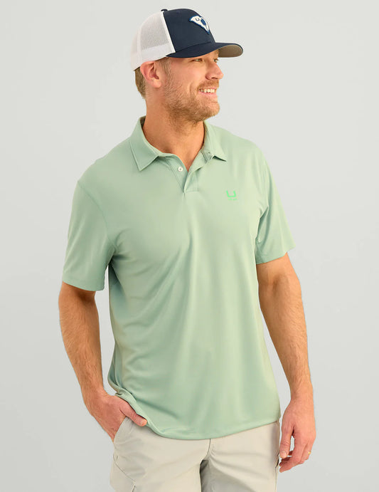 Huk Icon Performance Polo in Fog Green