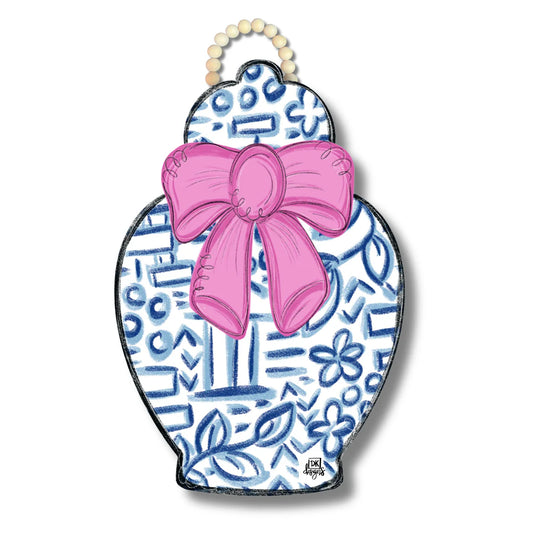 Pink Chinoiserie Ginger Jar Door Hanger