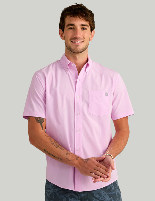 Huk Kona Solid Short Sleeve in Oleander