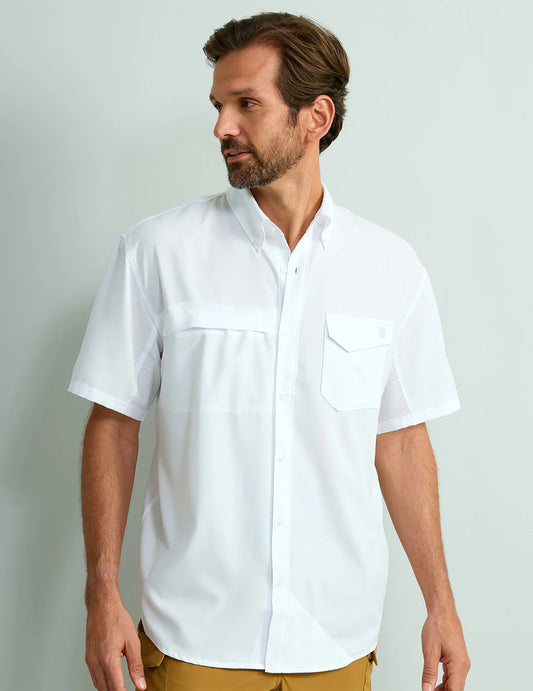 Huk Tide Point Short Sleeve Shirt in White