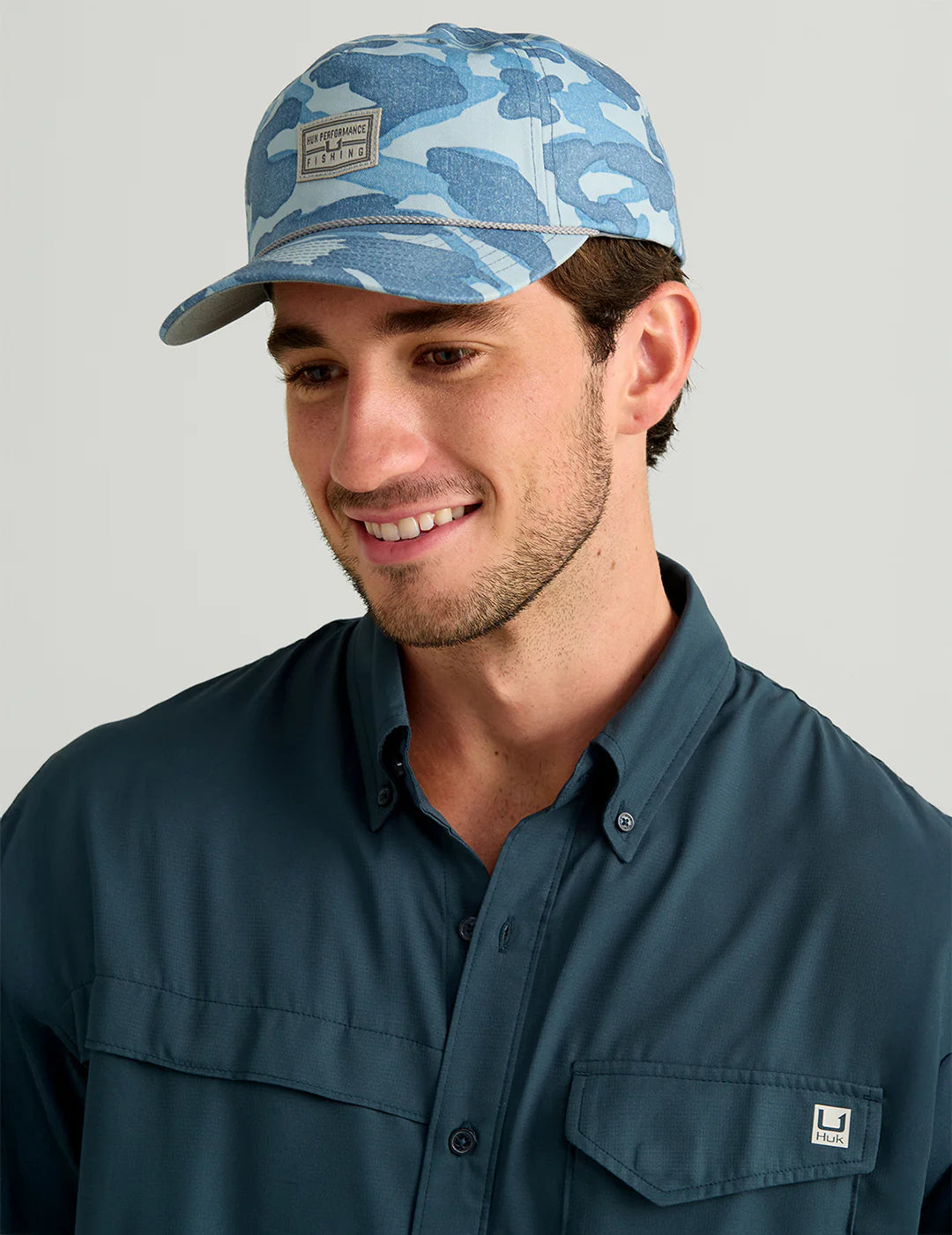 Huk Tide Point Short Sleeve Shirt in Sea Storm