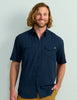 Huk Tide Point Short Sleeve Button-Down in Naval Academy