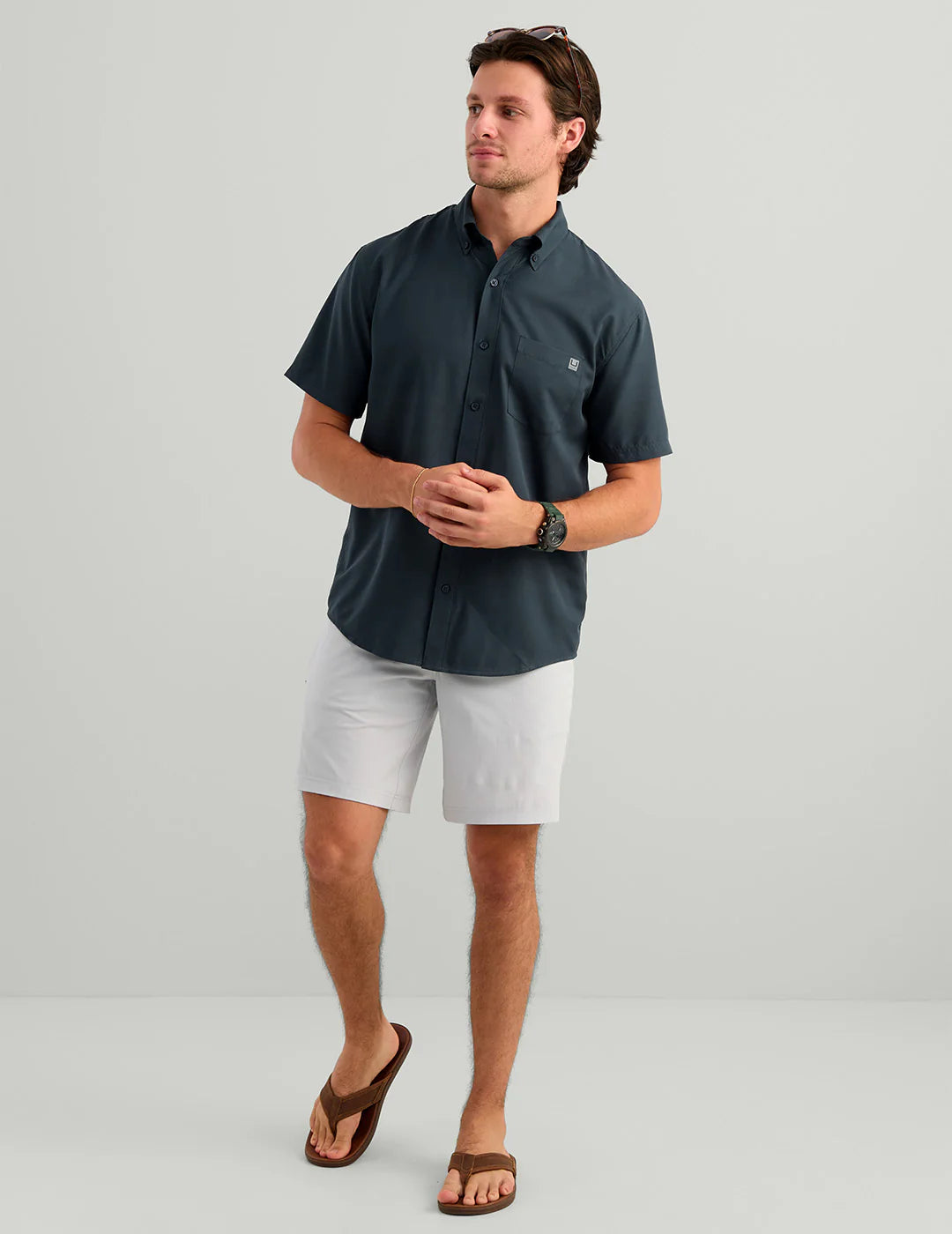 Huk Kona KC Printed Shirt in Sea Storm