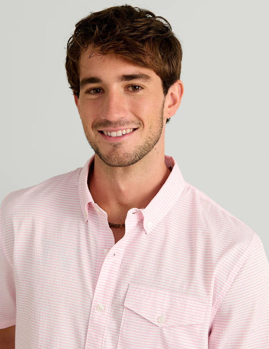 Huk Chatham Plaid Short Sleeve Shirt in Oleander