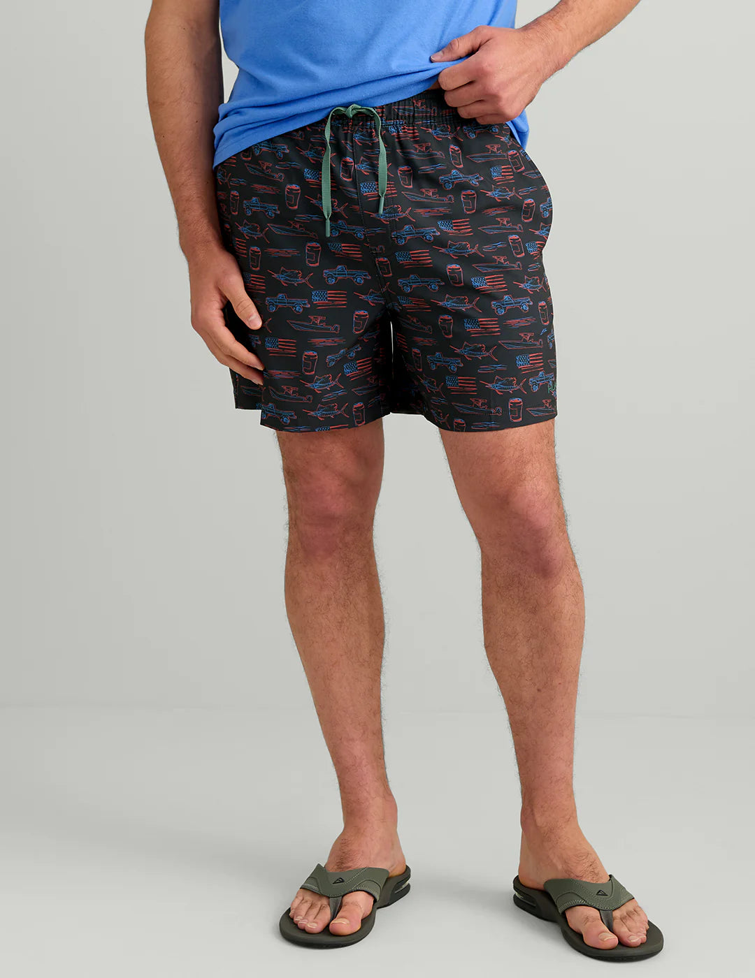 Huk Pursuit KC Printed Volley Swim Shorts