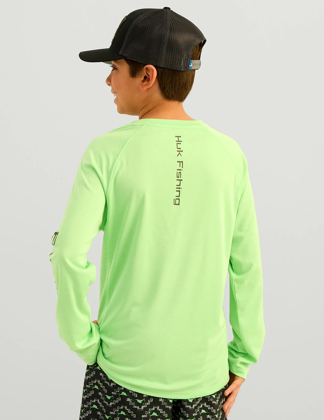 Huk Kids Pursuit Performance Crew in Summer Green Heather