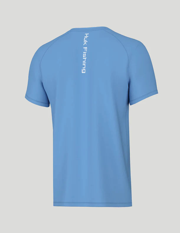 Huk Kids Pursuit Short Sleeve Performance Crew in Marolina Blue