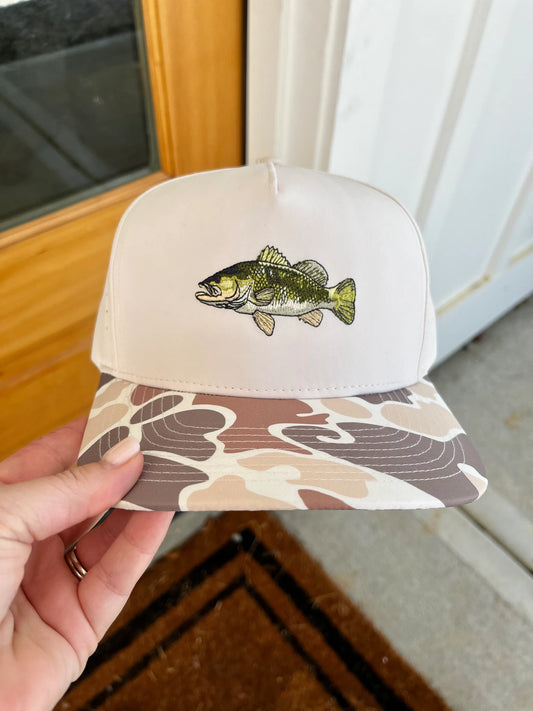 Fish Outdoor Embroidered Camo Hat