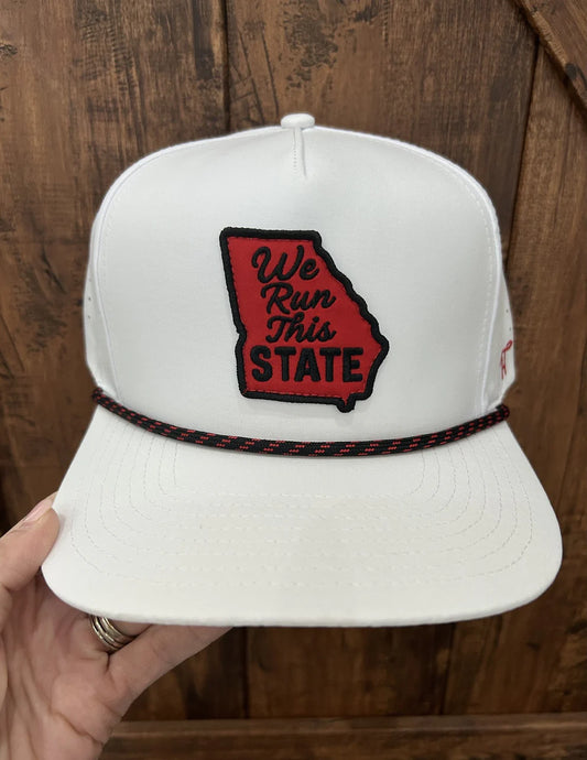 We Run this State Hat in White