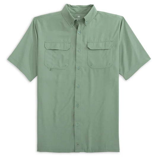 Heybo | Beaufort Short Sleeve Button Down in Bay Green