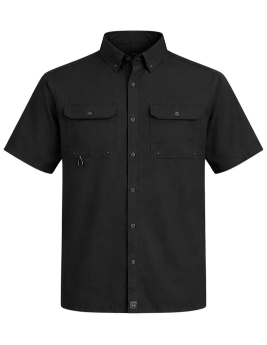 Heybo | Beaufort Short Sleeve Button Down in Black