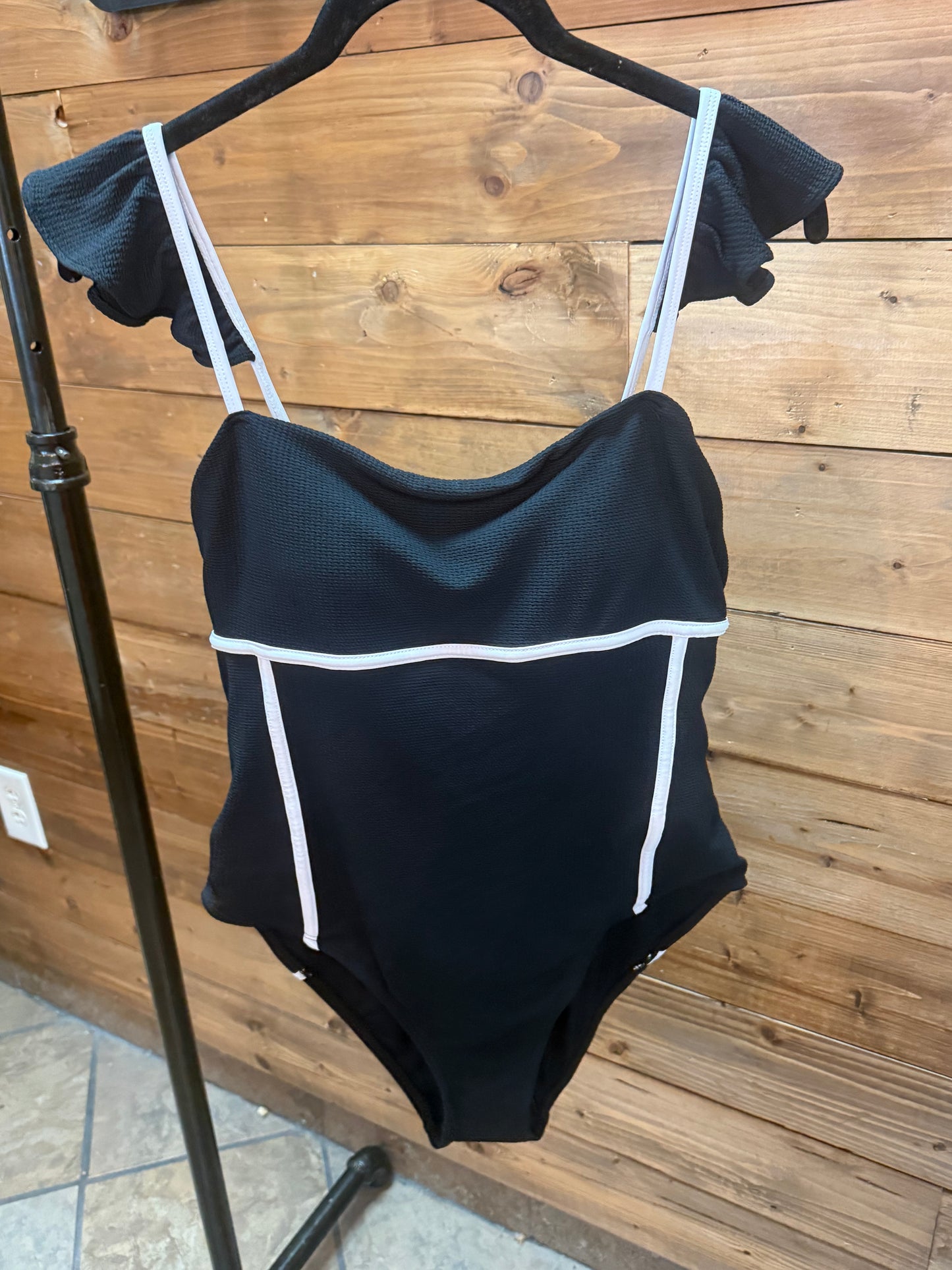 Mary Square | Aubrey One Piece Swimsuit in Black & White