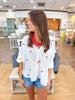 Caryn Lawn Abby Swing Top in White and Red
