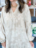 Harvest Chic Mini Dress in Latte