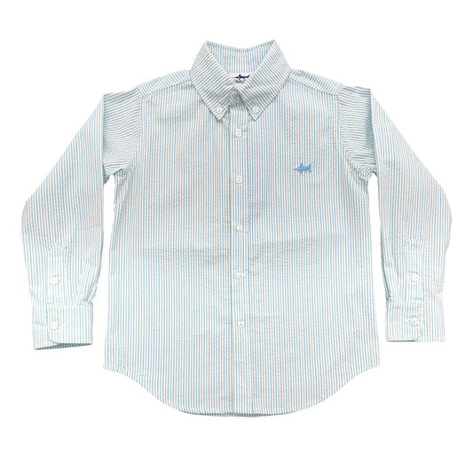 Saltwater Boys | Carter Oxford Shirt in Coastal Stripe Seersucker
