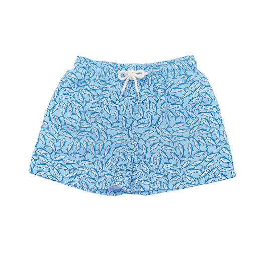 Saltwater Boys | Saint Simons Swim Trunks in Blue Tuna