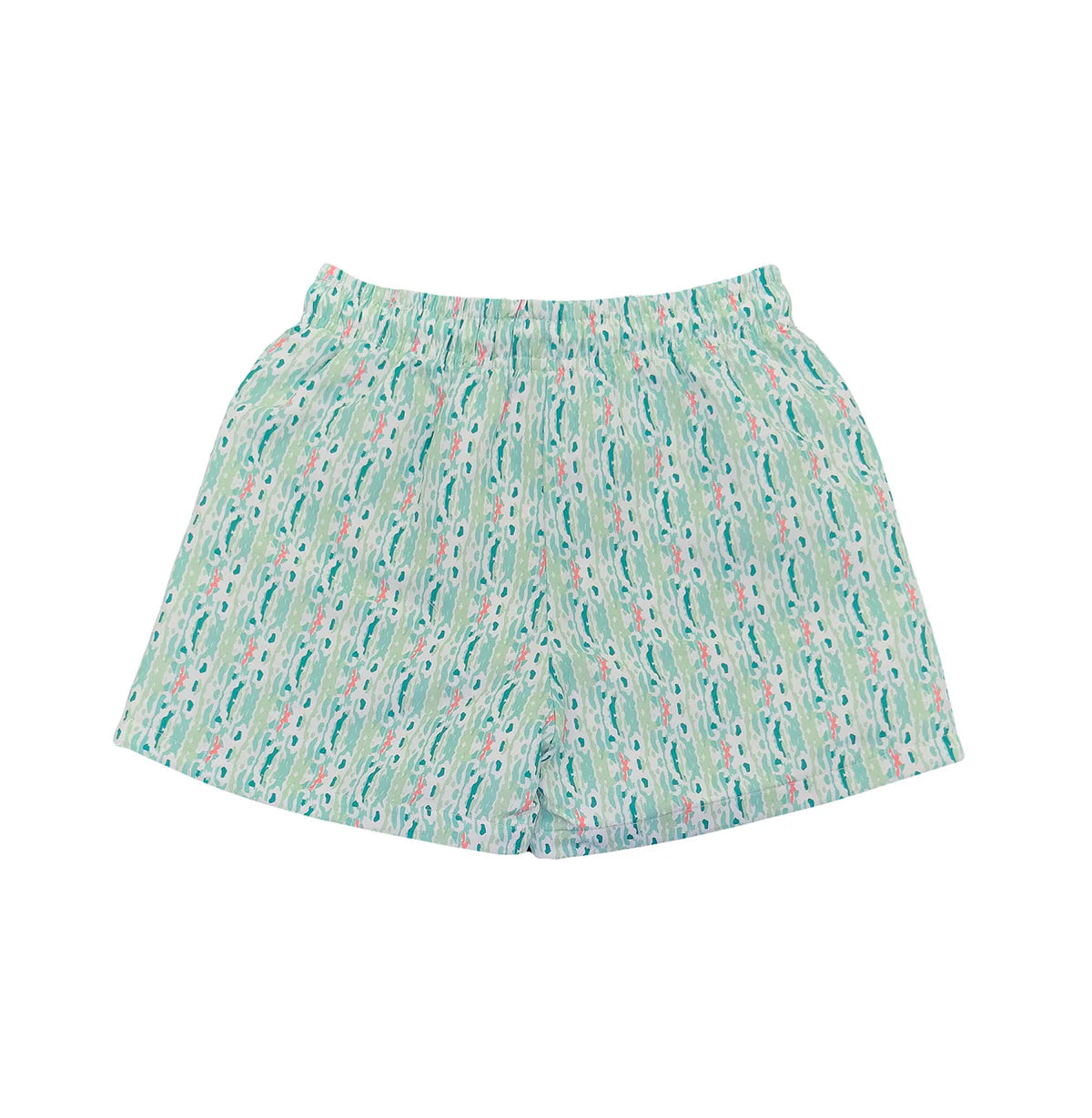 Saltwater Boys | Saint Simons Swim Trunks in White Ikat