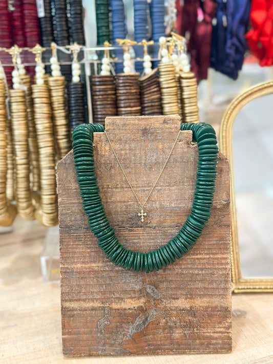 Merritt Millie Green Coconut Shell Necklace