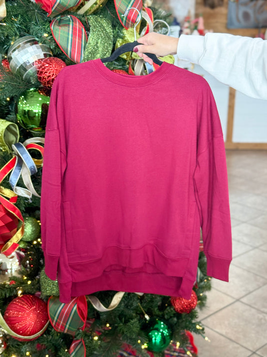 Fireside Fleece Sweatshirt in Cabernet