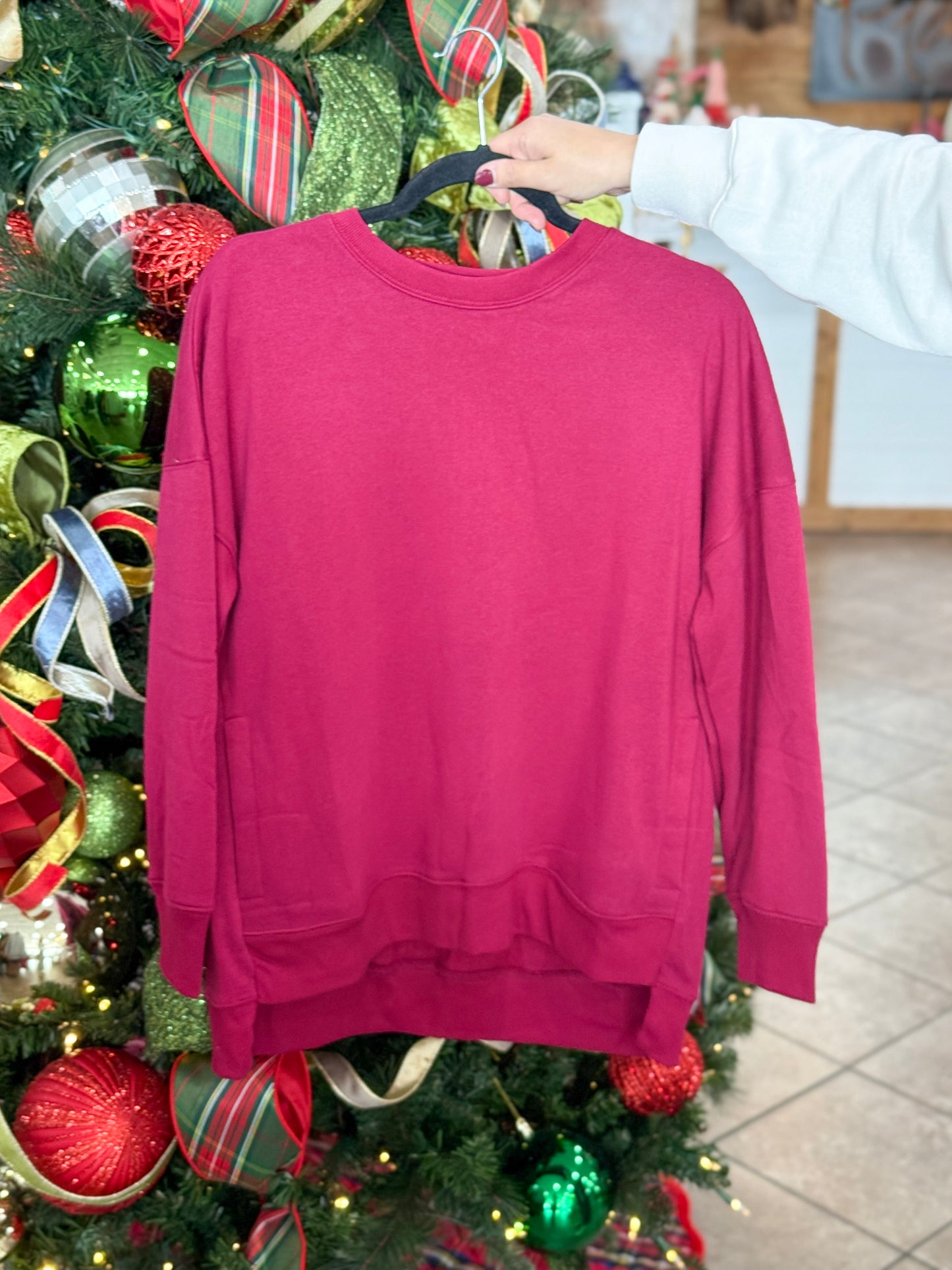 Fireside Fleece Sweatshirt in Cabernet