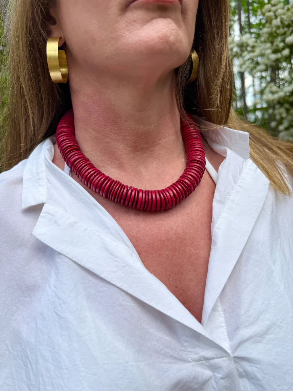Merritt Millie Red Coconut Shell Necklace