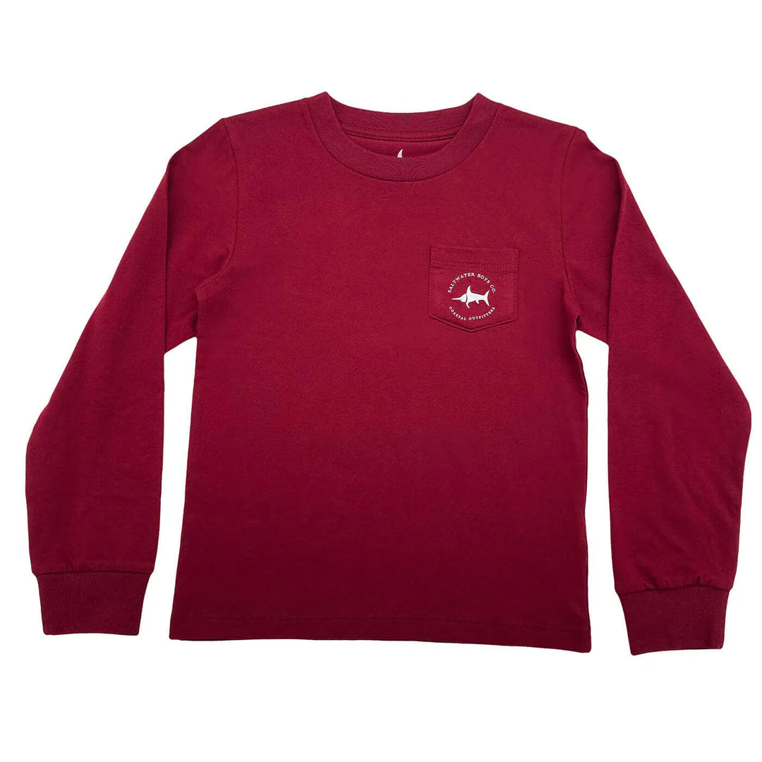 Deer Head Boys Graphic Tee LS Maroon