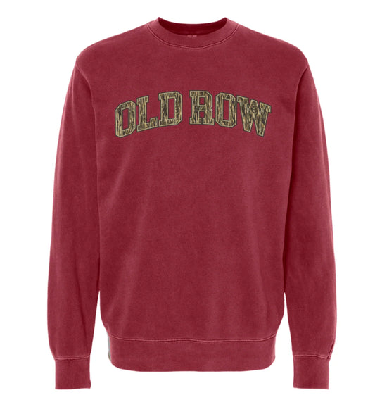 Old Row | Camo Pigment Dyed Crewneck in Chili