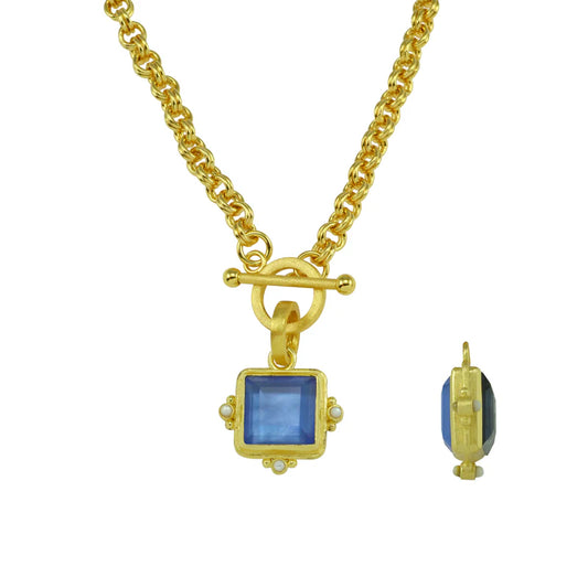 Betty Carré | Victoria Square Reversible Stone Pendant Necklace