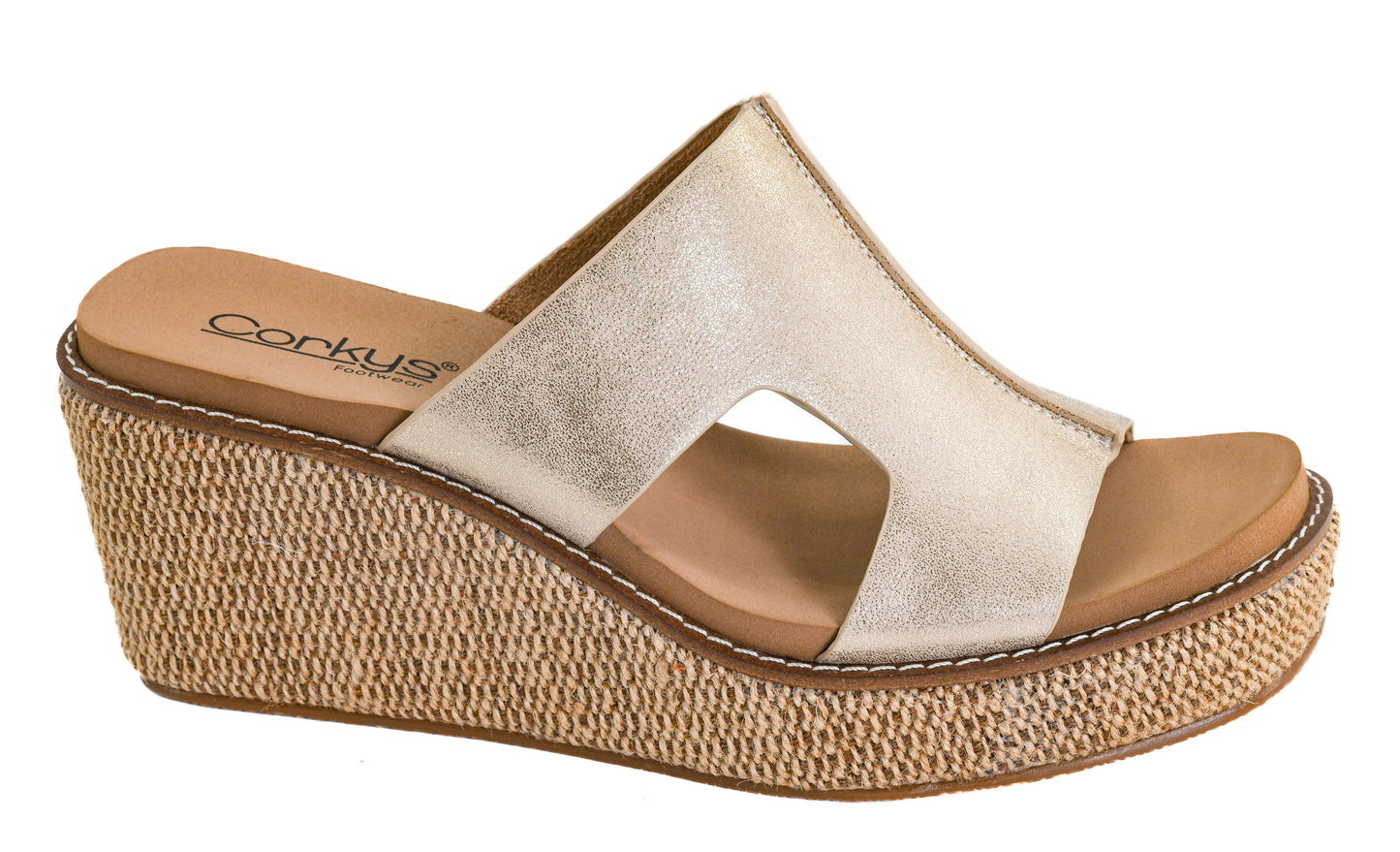 Corkys Kiss N Tell Wedge in Washed Gold