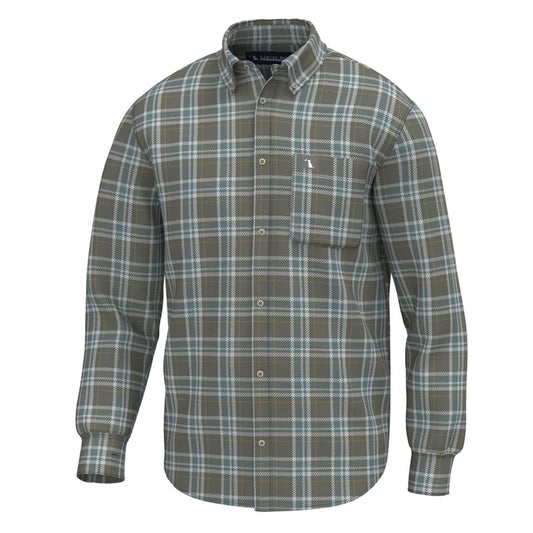 Local Boy | Powers Stretch Flannel in Moss Gray/ Smoky Teal/ Silver