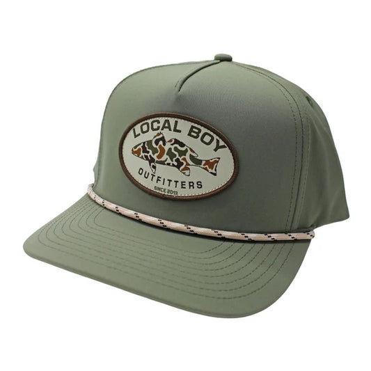 Local Boy | Youth Vintage Redfish Patch High Crown Rope Hat