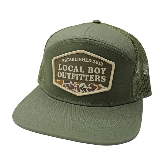 Local Boy | Vintage Established Badge & Panel Hat in Dark Green