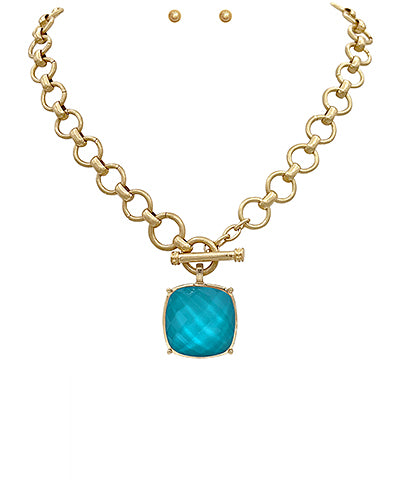 Julia Stone Necklace in Teal