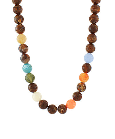 The Tulsa Beaded Necklace in Brown Multi