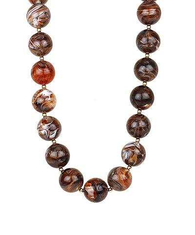 The Emma Brown Marble Beaded Necklace
