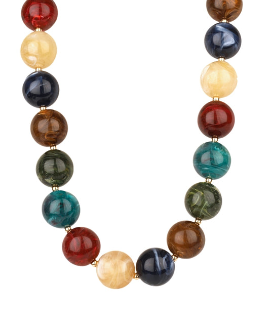 The Emma Multicolor Marble Beaded Necklace