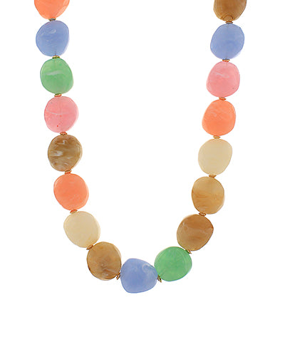 Amelia Beaded Necklace in Pastel Multi