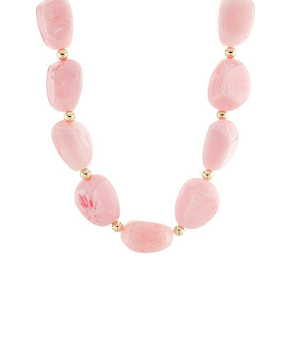 Winnie Beaded Necklace in Baby Pink