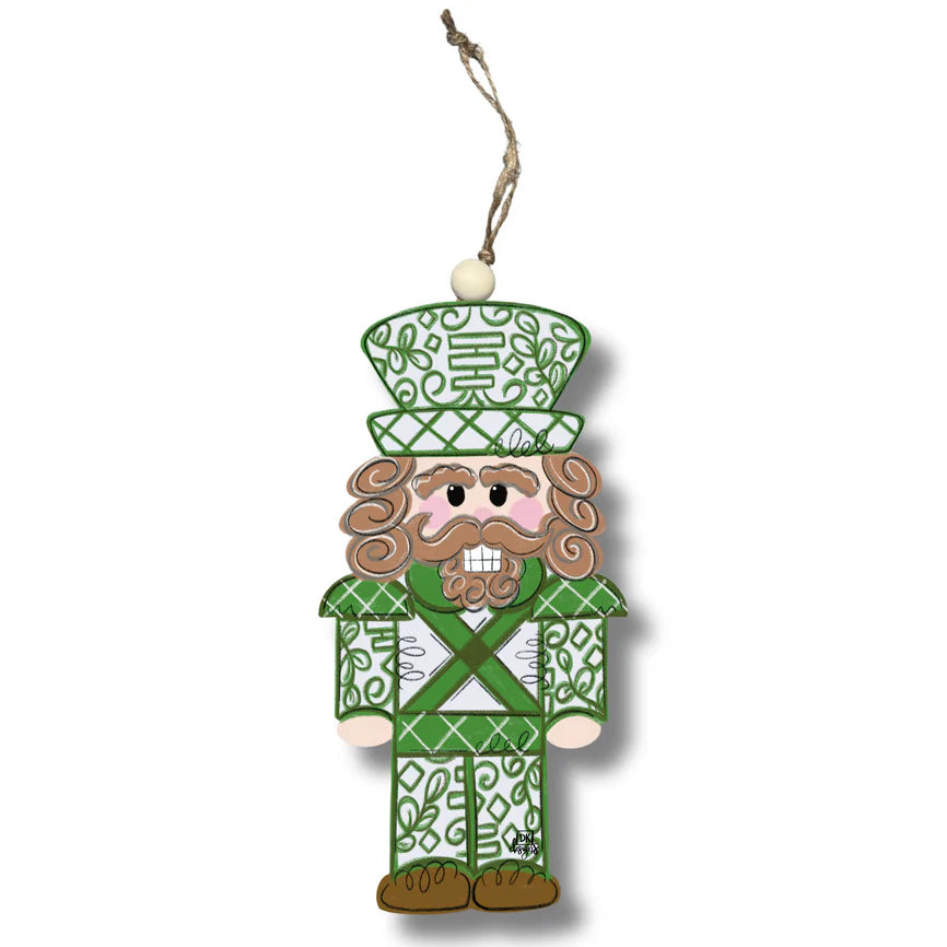 Green Chinoiserie Nutcracker Ornament