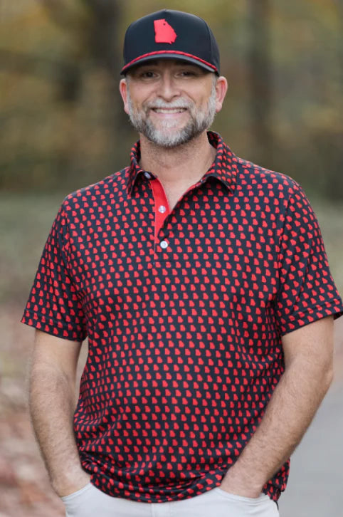 Red and Black Athens Polo