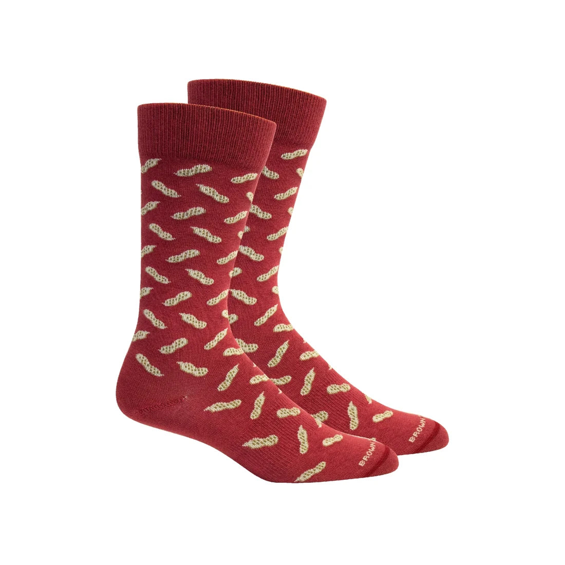 Brown Dog | Peanuts Crew Socks in Tibetan Red
