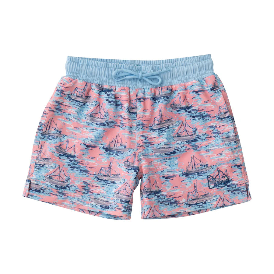 Prodoh Swim Trunk in Shrimp Boat Print