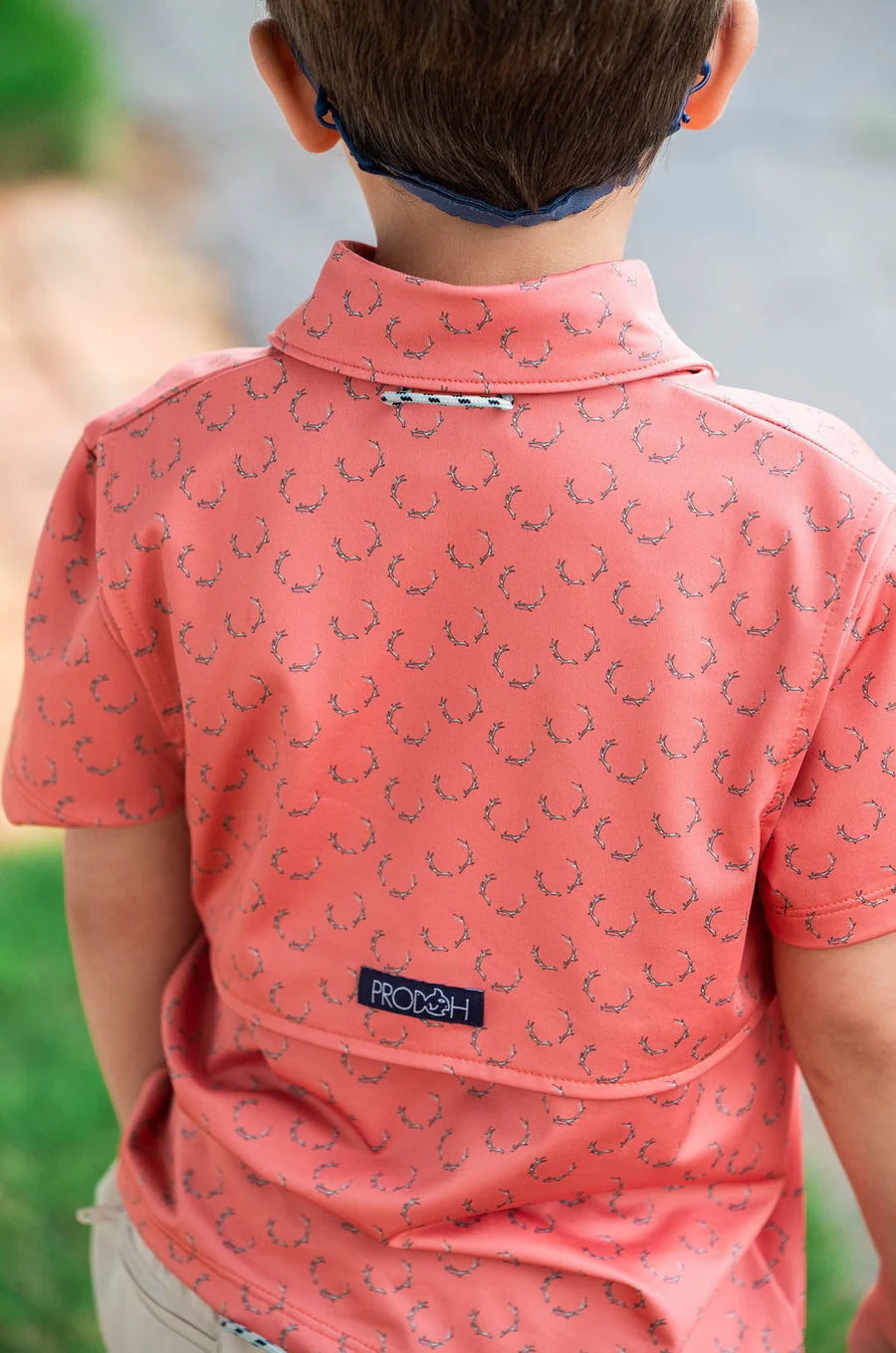 Prodoh SS Performance Polo Deer Antler Print in Orange