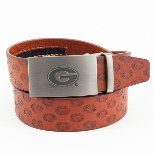 Georgia Logo Ratchet Belt in Brown