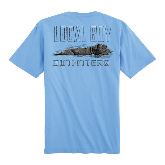 Local Boy | Youth Fetch Black Lab T-Shirt in Washed Denim