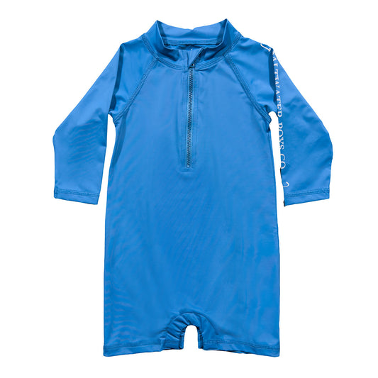 Saltwater Boys Tybee Rashguard Romper in Med Blue