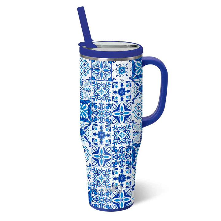 Swig | Indigo Tiles Mega Mug 30z